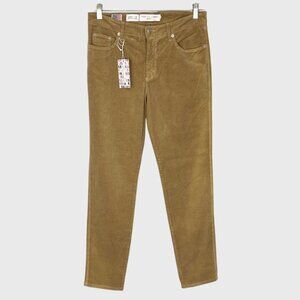 Fabrizio Gianni Womens Slim Fit Stretch Corduroy Jeans Nutmeg Tan FJ169 size 10